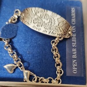 Silver Heart Charm Bracelet